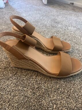 Classic Tan Espadrille Wedge Sandals - Stylish Summer Comfort